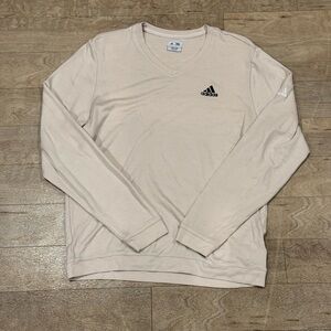 Adidas Elite Long Sleeve Cricket Sweater Off White Cream Golf Size M